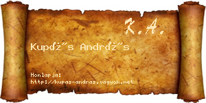Kupás András névjegykártya