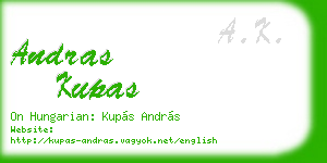 andras kupas business card