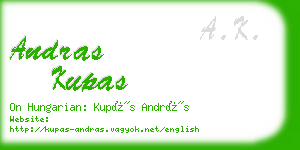 andras kupas business card